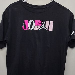 Jordan Black Tee with Pink Graphic